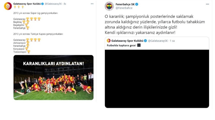 Galatasaray ve Fenerbahçe sosyal medyada kapıştı