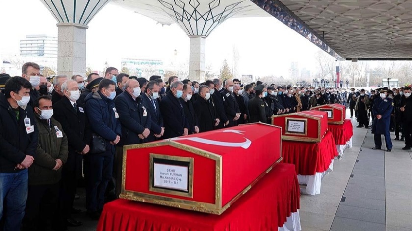 Pençe Kartal-2 Harekatı şehitleri son yolculuğuna uğurlandı