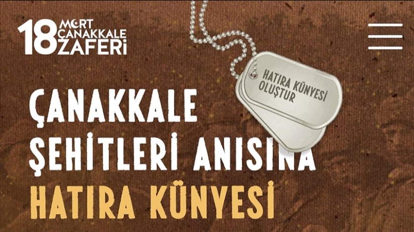 Çanakkale şehitleri anısına 'hatıra künye' oluşturma daveti