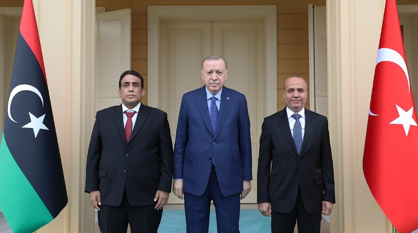 Erdoğan, Libya Başkanlık Konseyi Başkanı Menfi'yi kabul etti