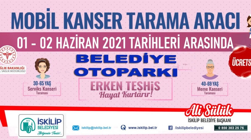 İskilip'te kanser taraması yapılacak