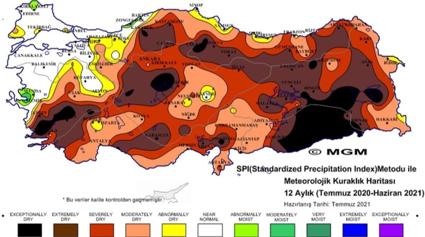 Meteorolojinin haritasında 'olağanüstü kuraklık' tehlikesi