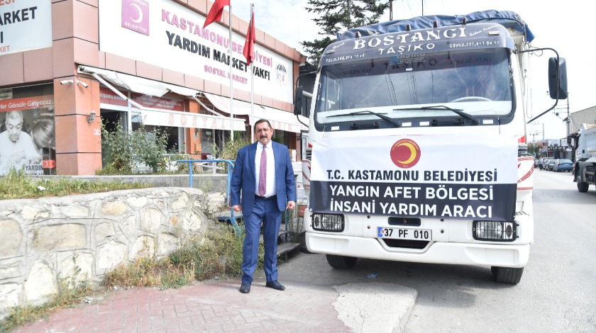 Kastamonu Belediyesi’nden yangın bölgesine destek