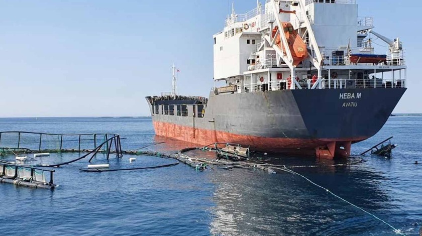 Muğla'da bir gemi balık çiftliği havuzuna çarptı