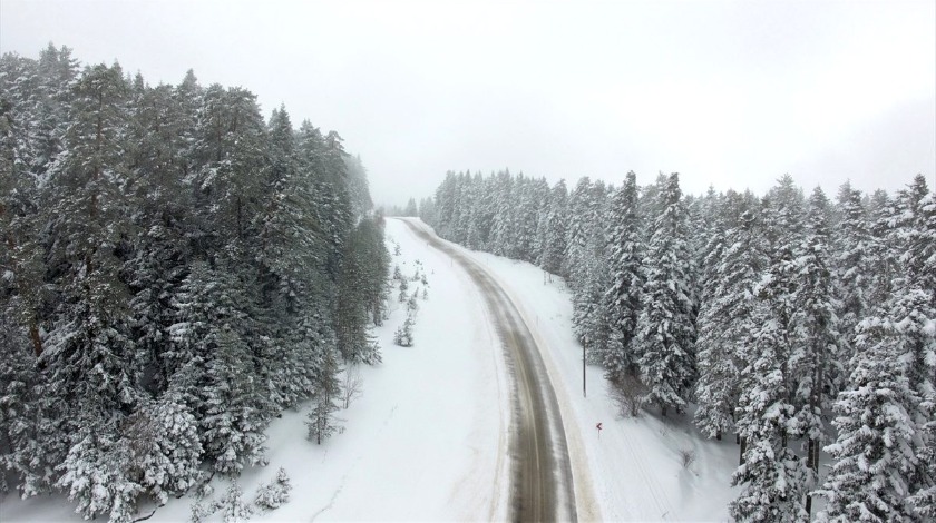 Kastamonu'da kar yağışı etkili oluyor