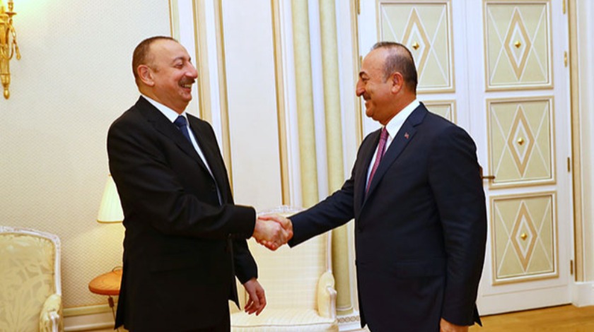 Bakan Çavuşoğlu, Azerbaycan Cumhurbaşkanı Aliyev ile görüştü