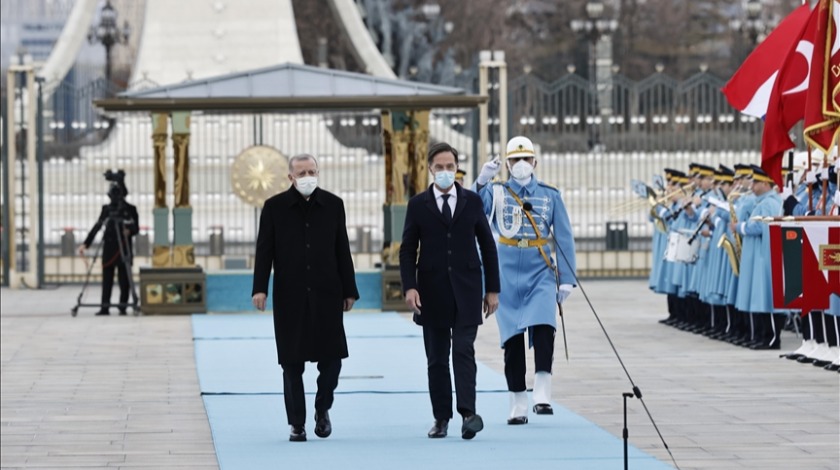 Cumhurbaşkanı Erdoğan, Hollanda Başbakanı Rutte'yi resmi törenle karşıladı