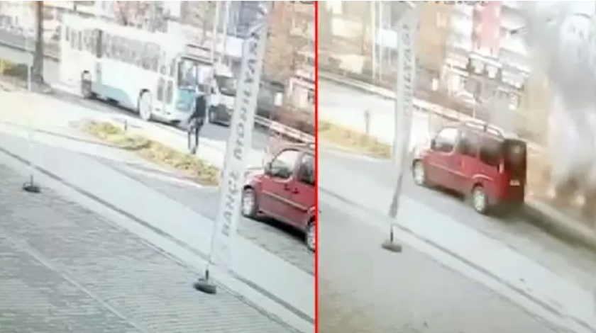 Bursa’da infaz koruma memuru Cengiz Yiğit’in şehit olduğu bombalı saldırı kamerada!