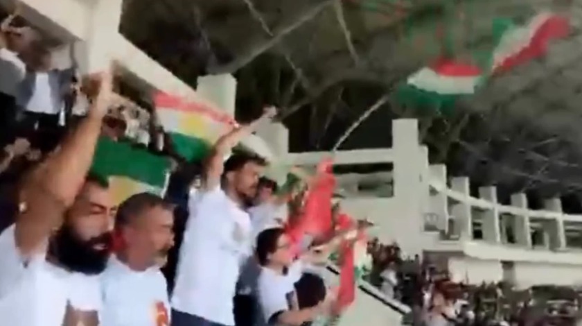 Amedspor Bursaspor maçında PKK paçavrası ve Kürdistan skandalı