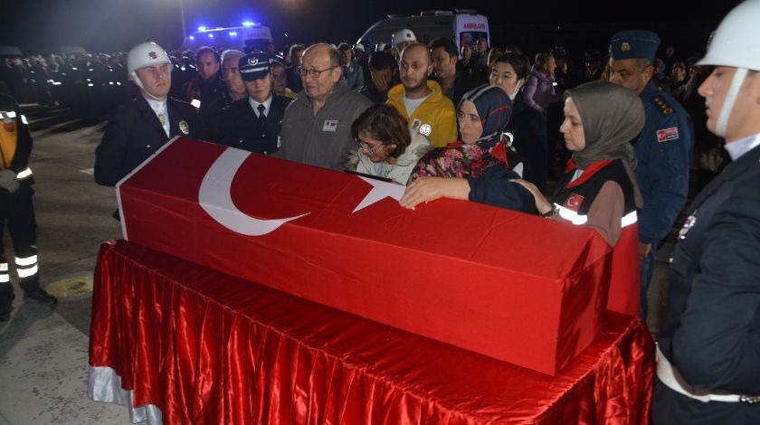 Şehit Baybörü'nün naaşı Ankara'ya uğurlandı