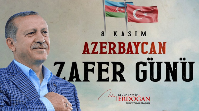 Cumhurbaşkanı Erdoğan, Azerbaycan'ın 8 Kasım Zafer Günü'nü kutladı