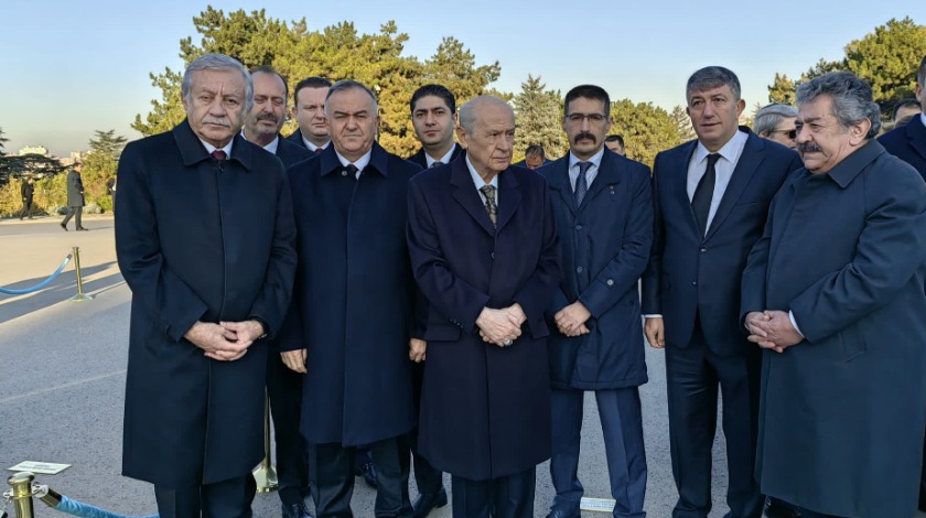 MHP Genel Başkanı Bahçeli Atatürk'ü anma törenine katıldı