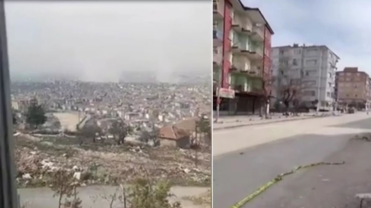 5.6'lık deprem anı kamerada! Malatya adeta toz bulutuyla kaplandı