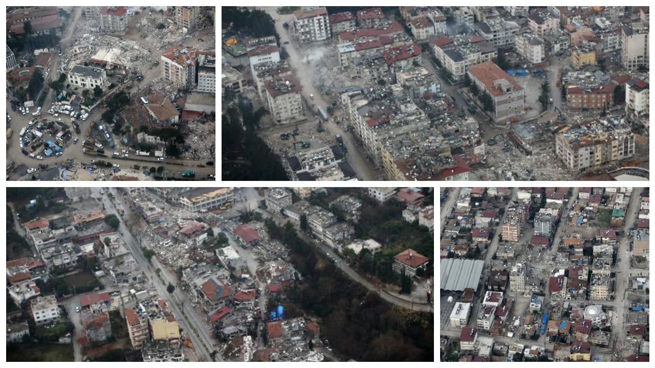 4 büyük deprem, binlerce can kaybı! Yıkımın bir gecede katlandığı Hatay havadan görüntülendi