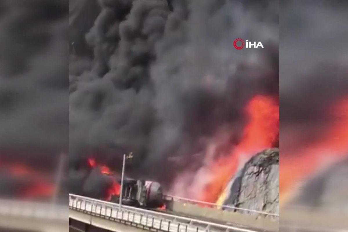 Umre yolunda facia gibi kaza otobüs alev topuna döndü!