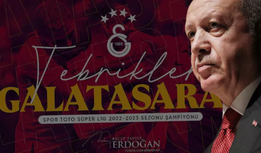 Cumhurbaşkanı Erdoğan'dan Galatasaray'a şampiyonluk tebriği