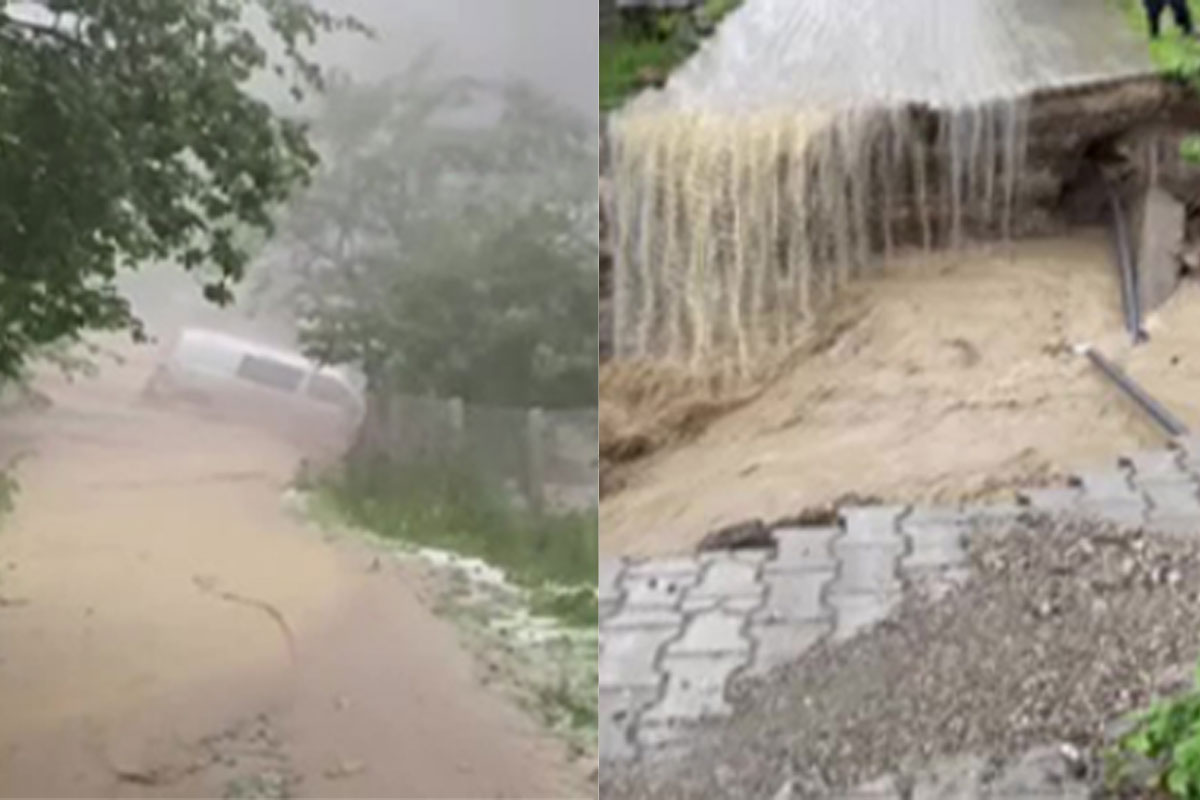 Samsun'u sel vurdu... Aracın sürüklenme anı kameraya böyle yansıdı