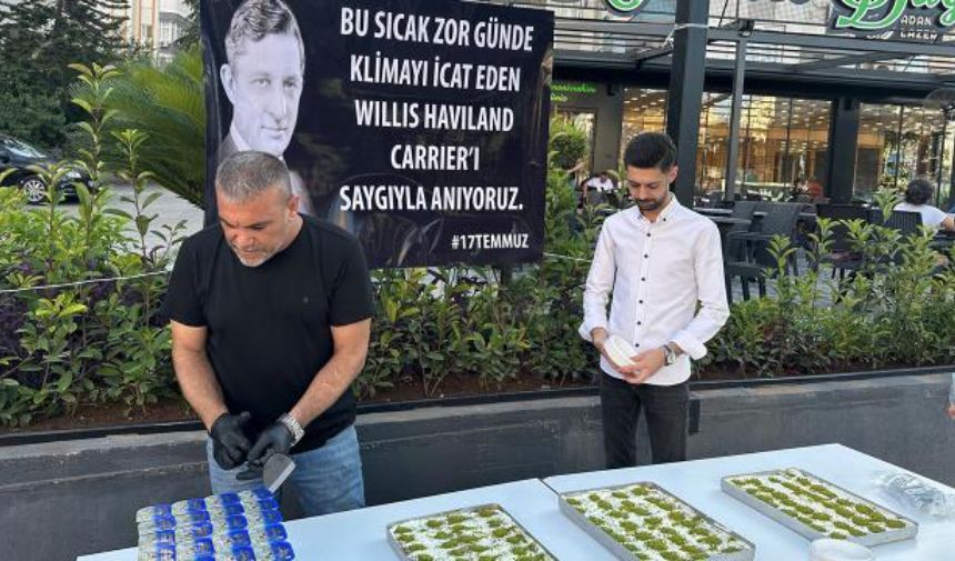 Adana'da klimayı icat eden ABD'li mühendisin anısına tatlı dağıtıldı