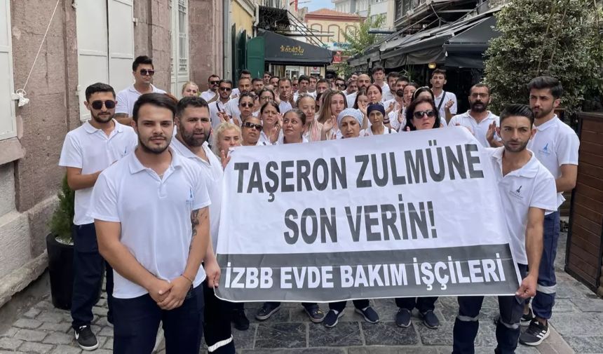 İzmir Büyükşehir Belediye binası önünde ''kadro'' eylemi: Hep kandırıldık