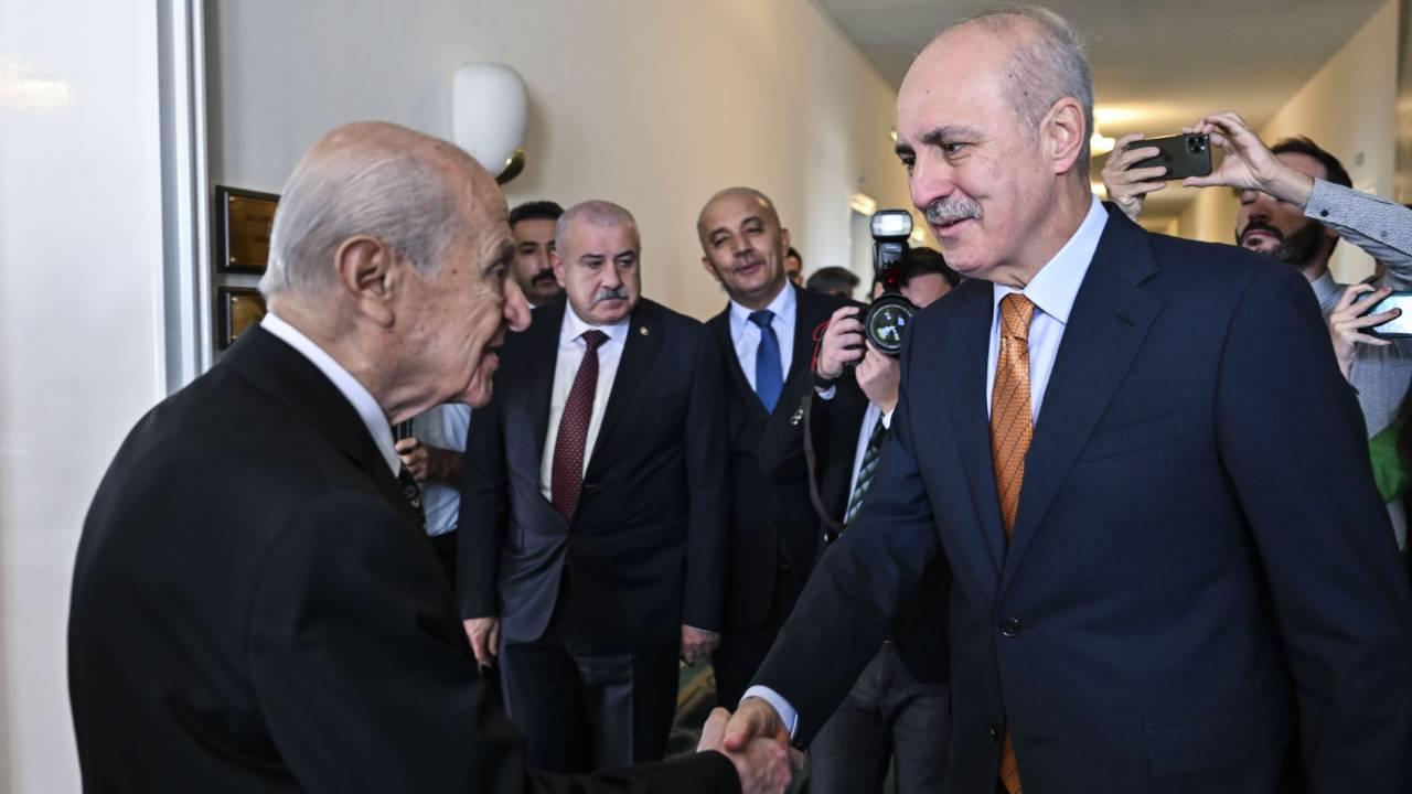 TBMM Başkanı Kurtulmuş, MHP Genel Başkanı Devlet Bahçeli'yi ziyaret etti