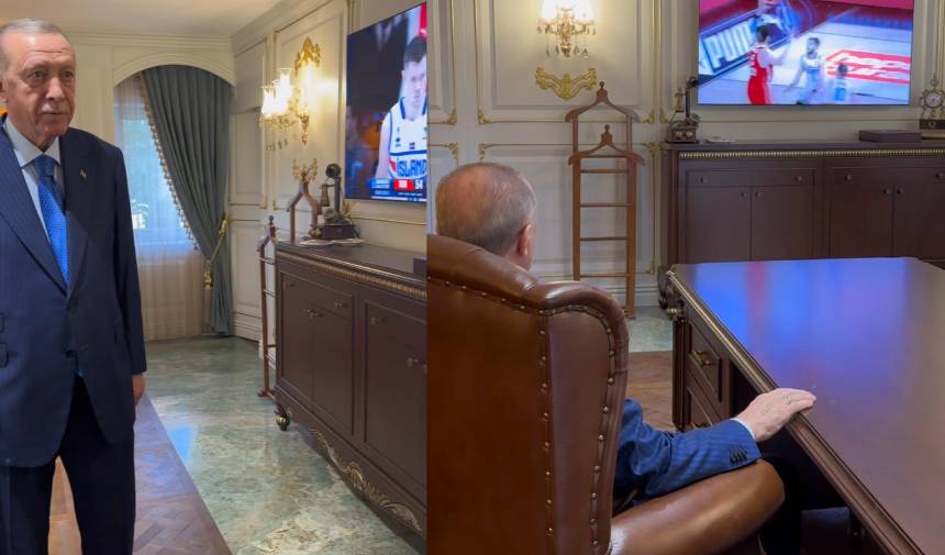 Cumhurbaşkanı Erdoğan, 12 Dev Adam'ın maçını takip etti