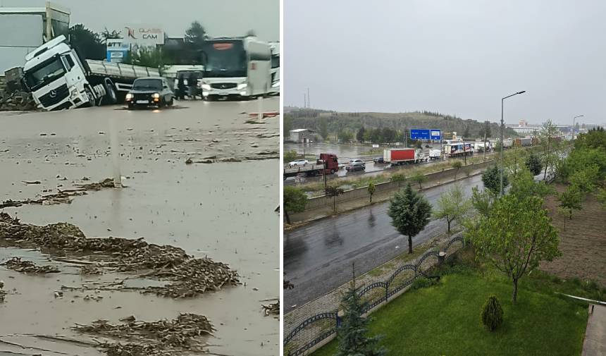 Nevşehir-Aksaray kara yolu sel nedeniyle trafiğe kapandı