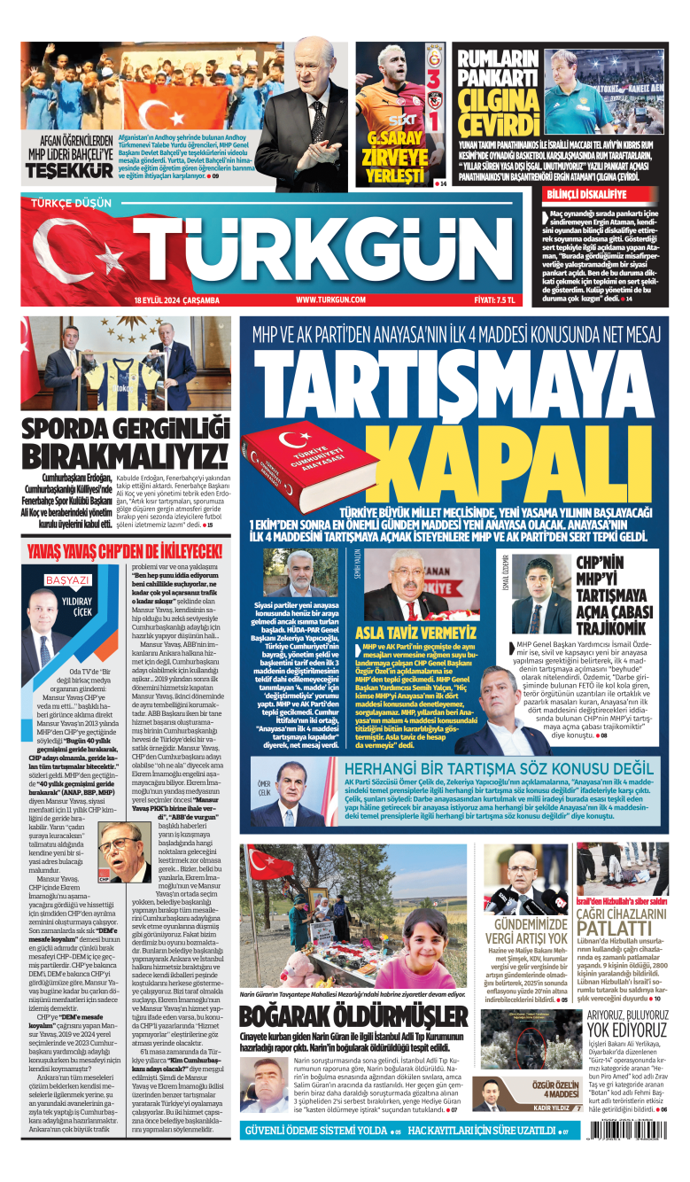 https://www.turkgun.com/Türkgün Gazetesi 18 Eylül 2024