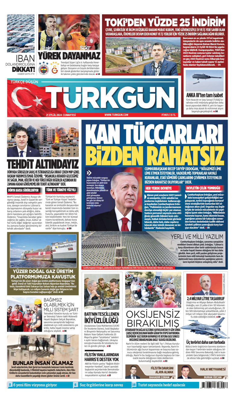 https://www.turkgun.com/Türkgün Gazetesi 21 Eylül 2024