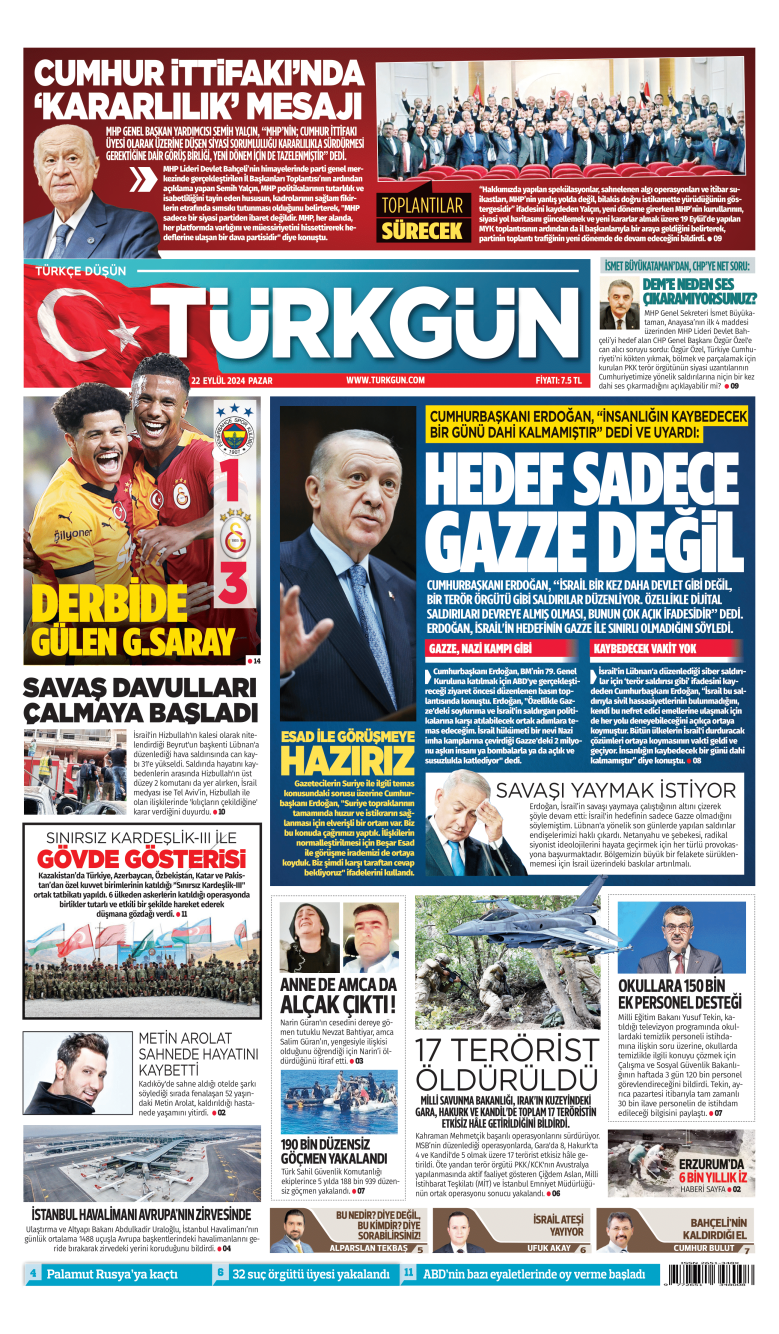 https://www.turkgun.com/Türkgün Gazetesi 22 Eylül 2024