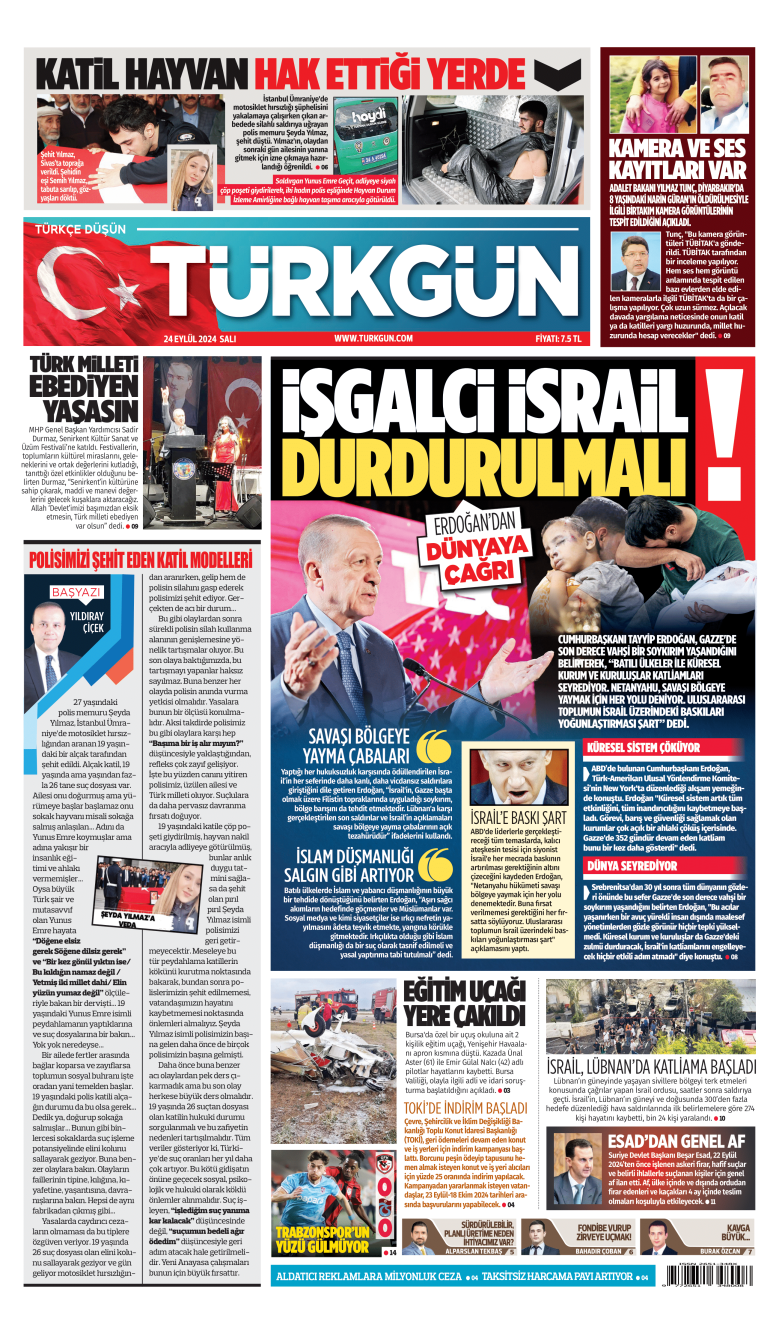 https://www.turkgun.com/Türkgün Gazetesi 24 Eylül 2024