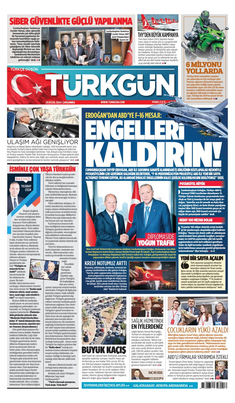 https://www.turkgun.com/Türkgün Gazetesi 25 Eylül 2024