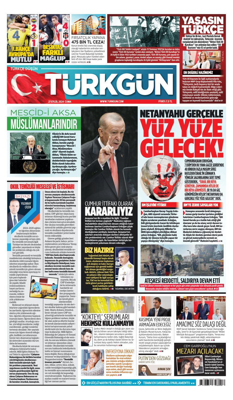 https://www.turkgun.com/Türkgün Gazetesi 27 Eylül 2024