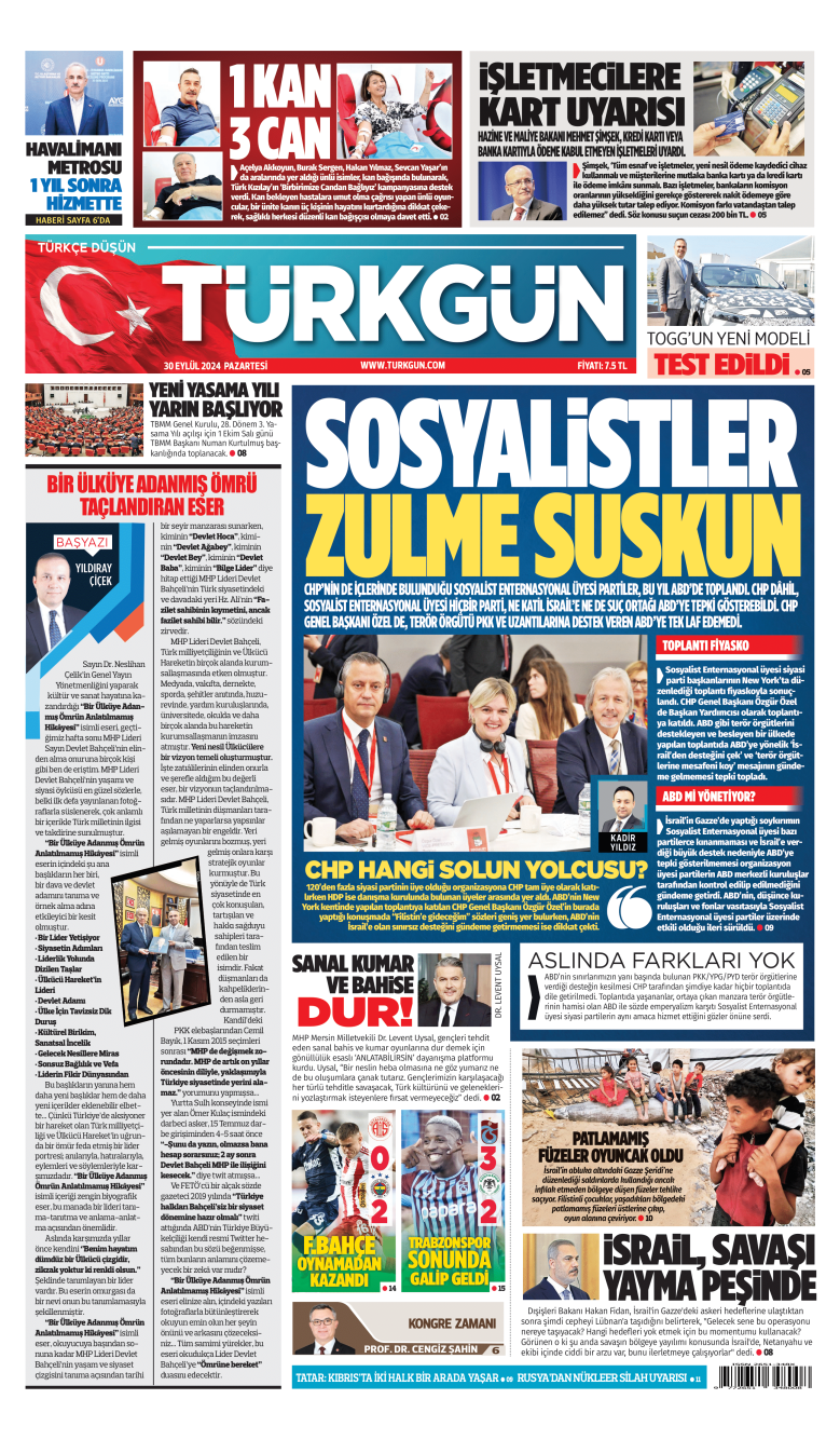 https://www.turkgun.com/Türkgün Gazetesi 30 Eylül 2024