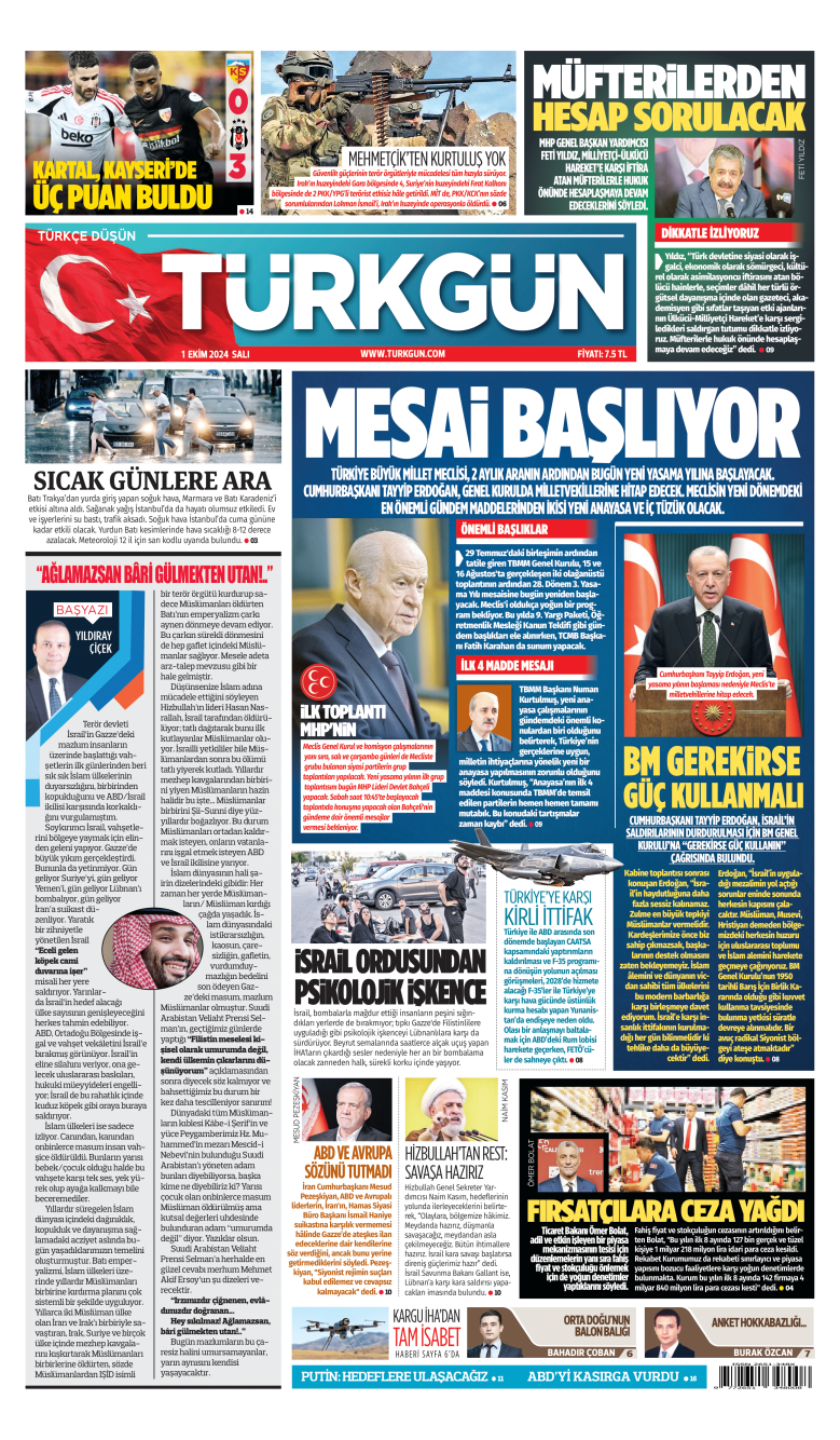 https://www.turkgun.com/Türkgün Gazetesi 1 Ekim 2024