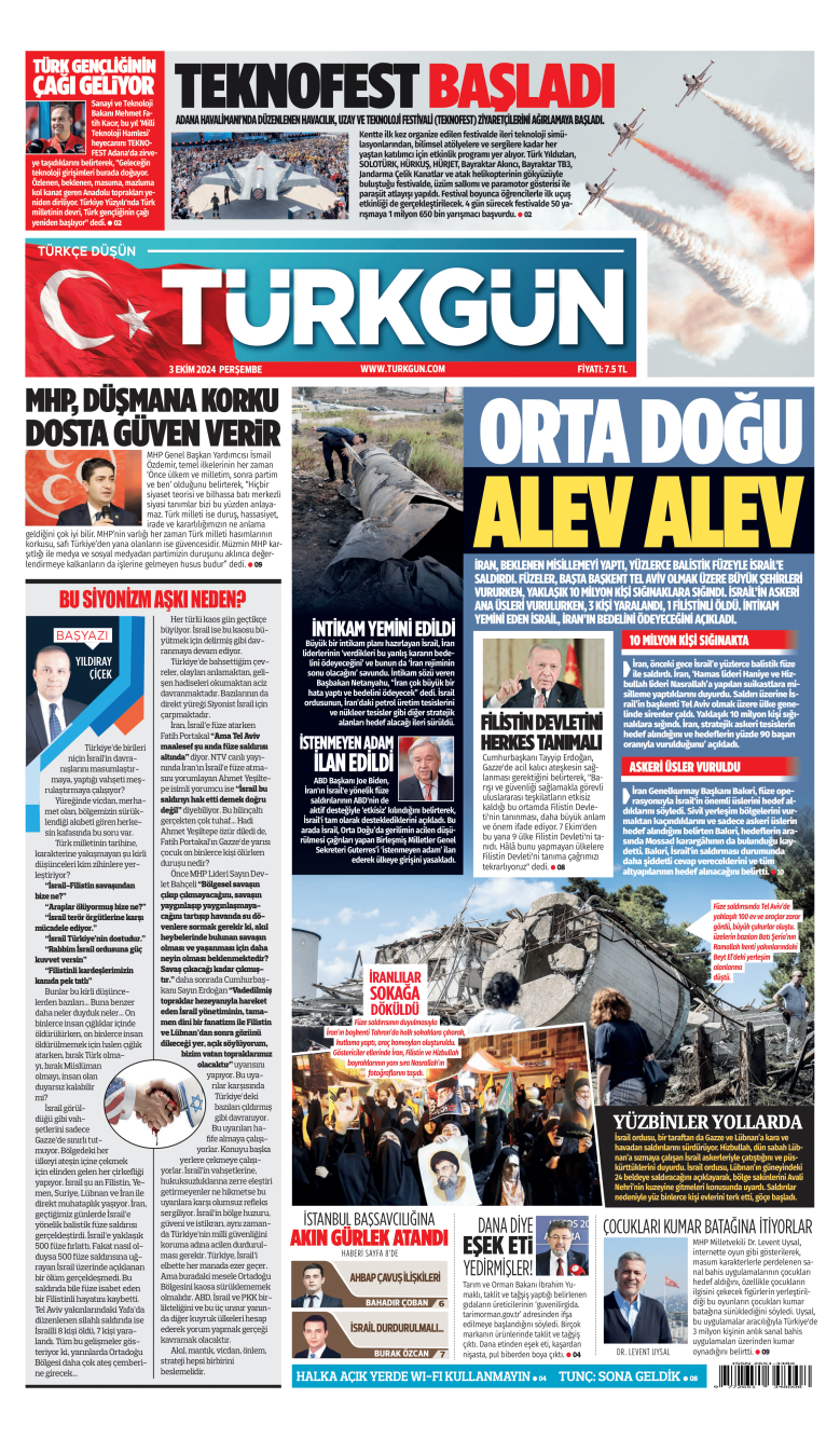 https://www.turkgun.com/Türkgün Gazetesi 3 Ekim 2024