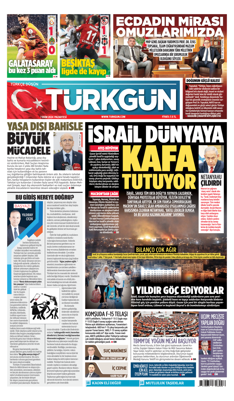 https://www.turkgun.com/Türkgün Gazetesi 7 Ekim 2024