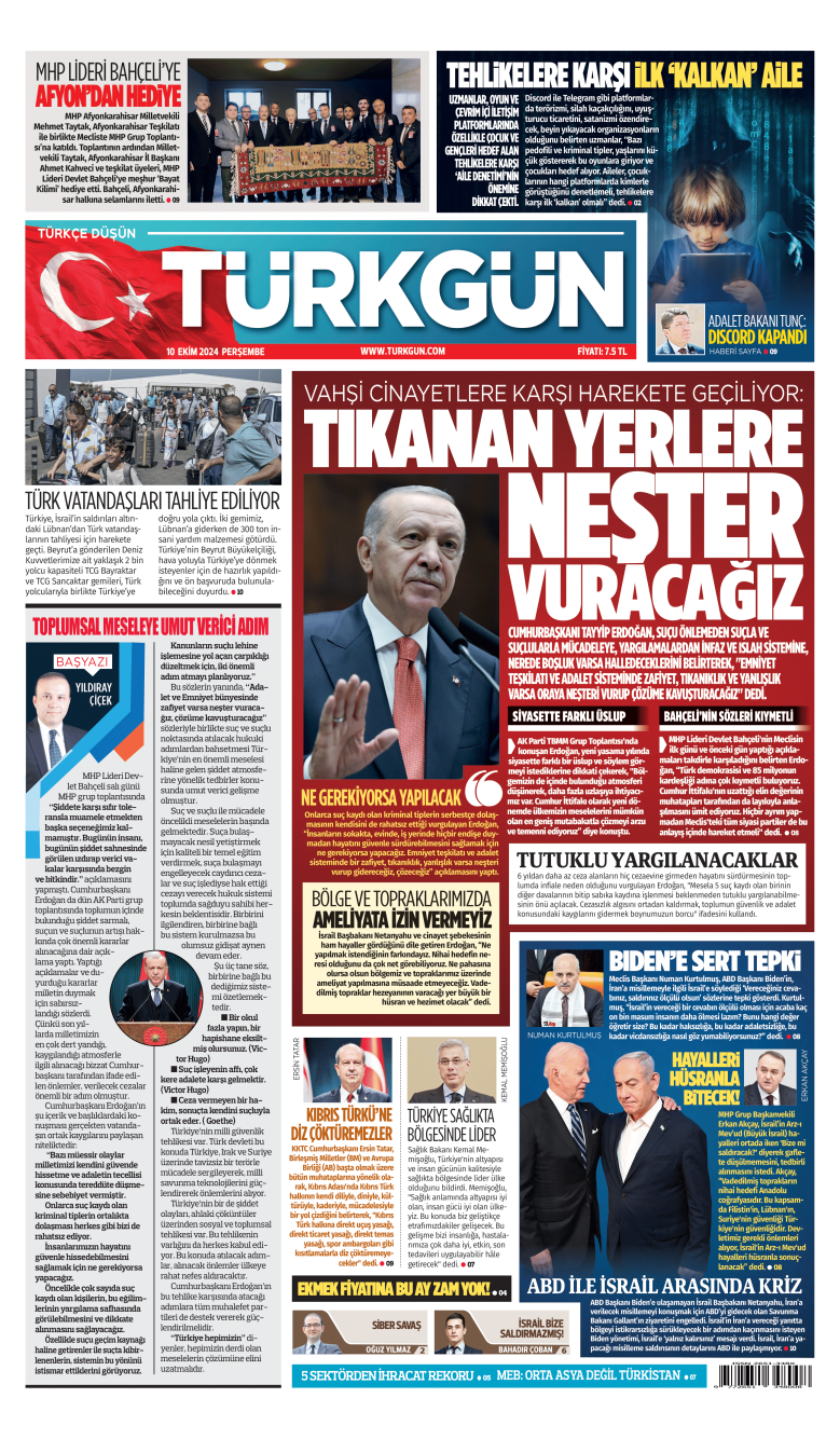 https://www.turkgun.com/Türkgün Gazetesi 10 Ekim 2024