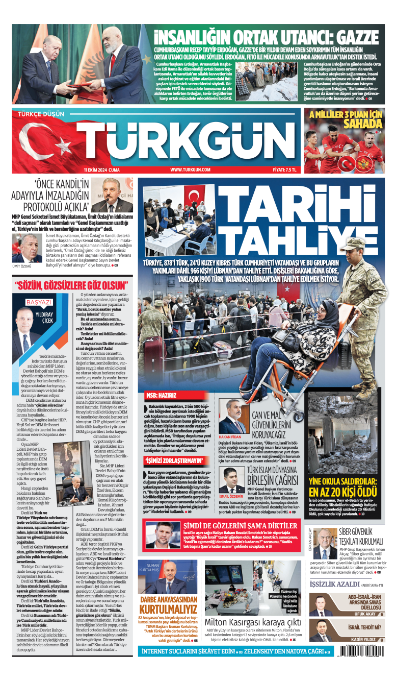 https://www.turkgun.com/Türkgün Gazetesi 11 Ekim 2024