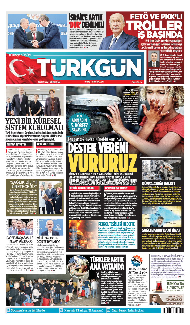 https://www.turkgun.com/Türkgün Gazetesi 12 Ekim 2024