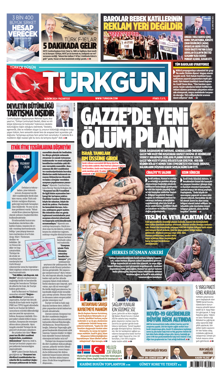 https://www.turkgun.com/Türkgün Gazetesi 14 Ekim 2024