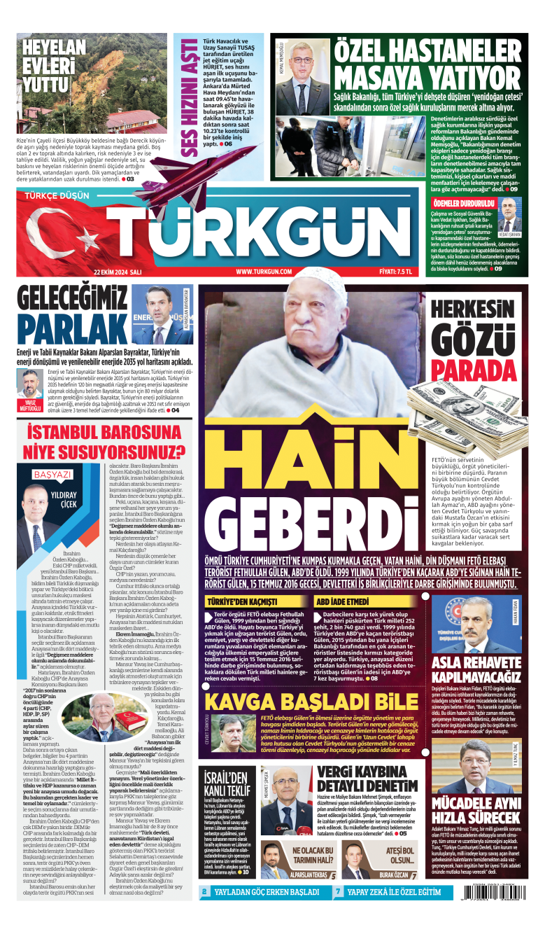 https://www.turkgun.com/Türkgün Gazetesi 22 Ekim 2024