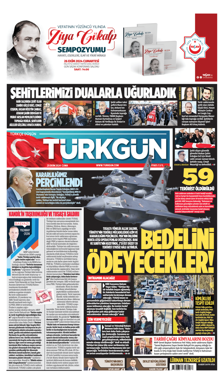 https://www.turkgun.com/Türkgün Gazetesi 25 Ekim 2024