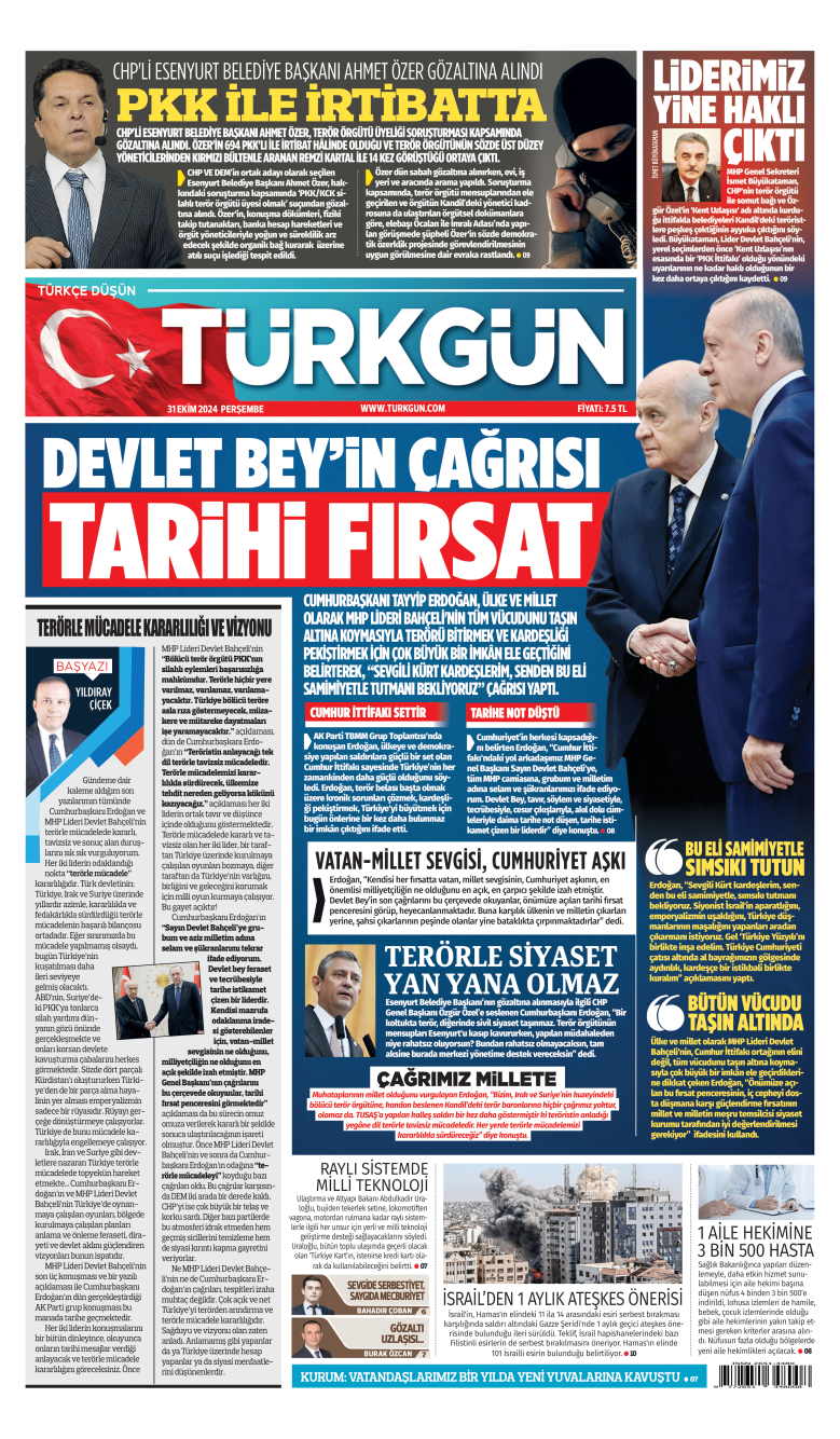 https://www.turkgun.com/Türkgün Gazetesi 31 Ekim 2024