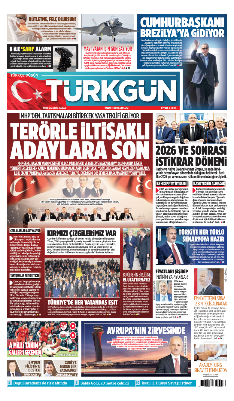 https://www.turkgun.com/Türkgün Gazetesi 17 Kasım 2024