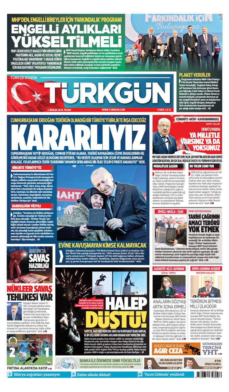 https://www.turkgun.com/Türkgün Gazetesi 1 Aralık 2024