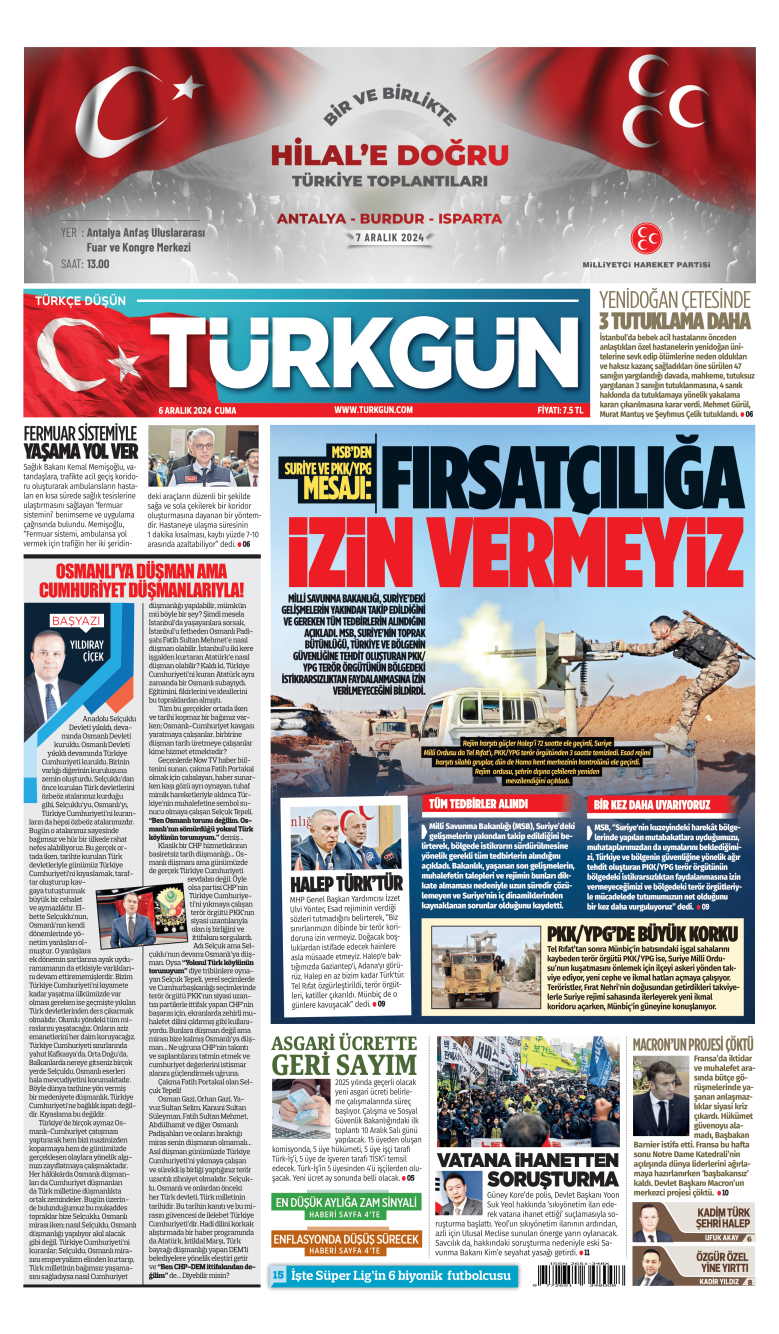 https://www.turkgun.com/Türkgün Gazetesi 6 Aralık 2024