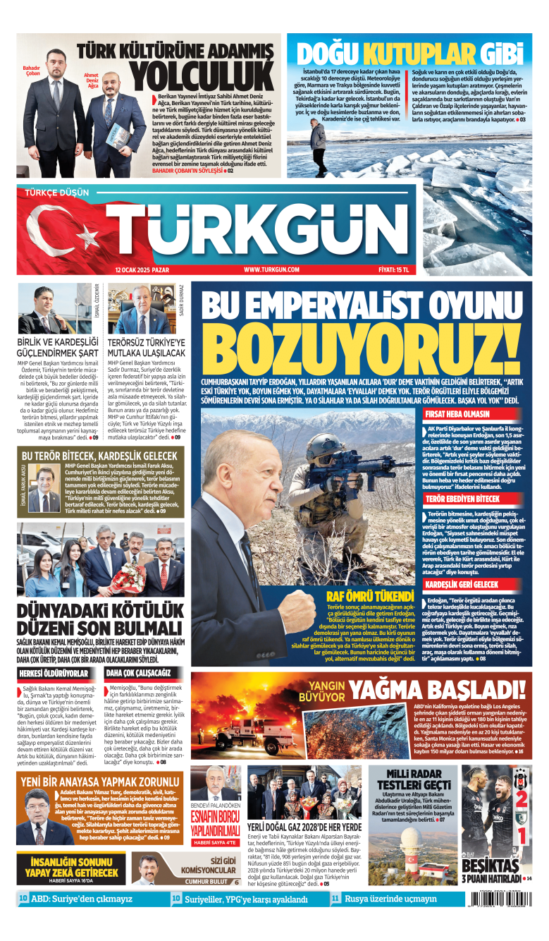 https://www.turkgun.com/Türkgün Gazetesi 12 Ocak 2025