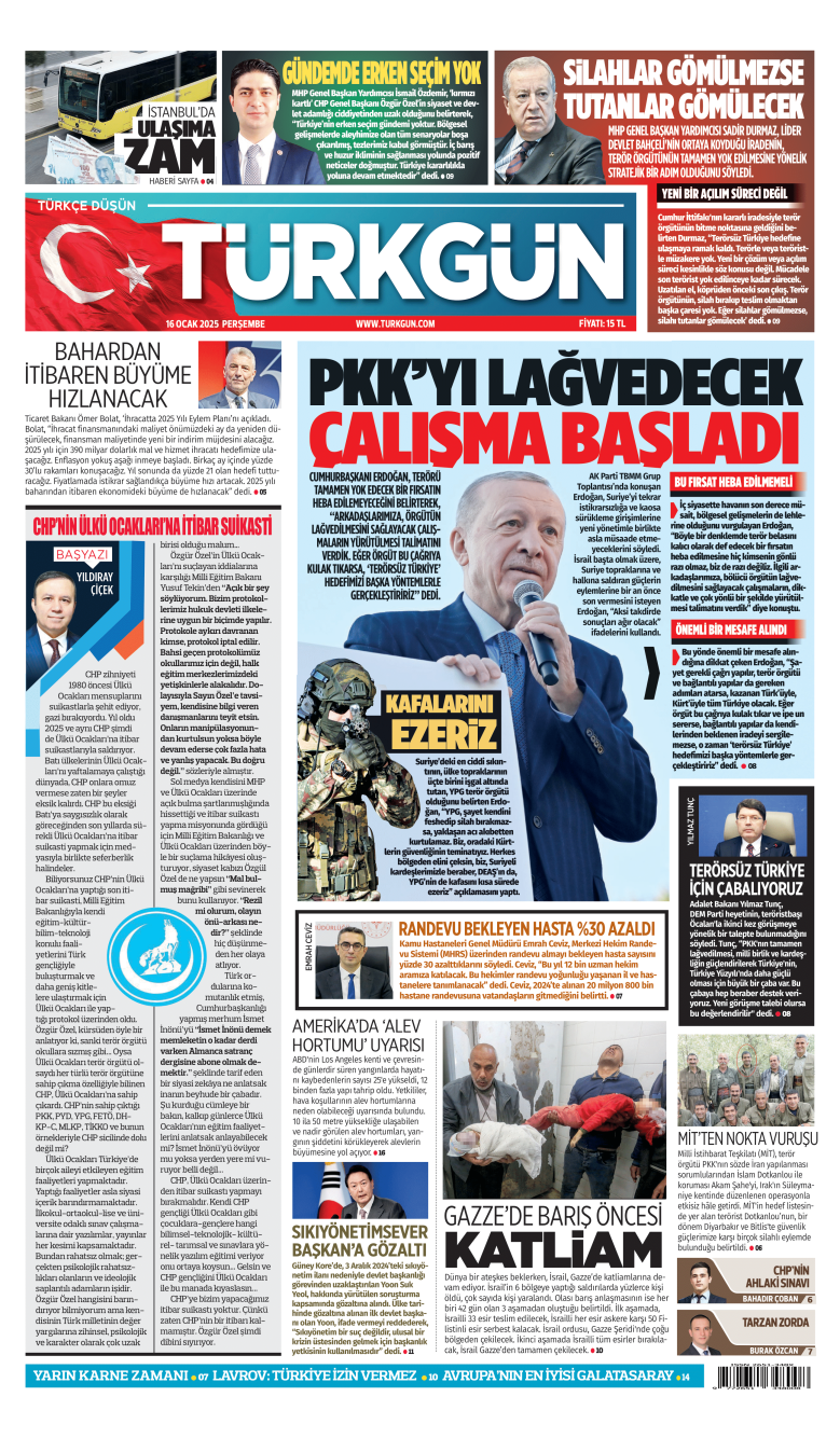 https://www.turkgun.com/Türkgün Gazetesi 16 Ocak 2025