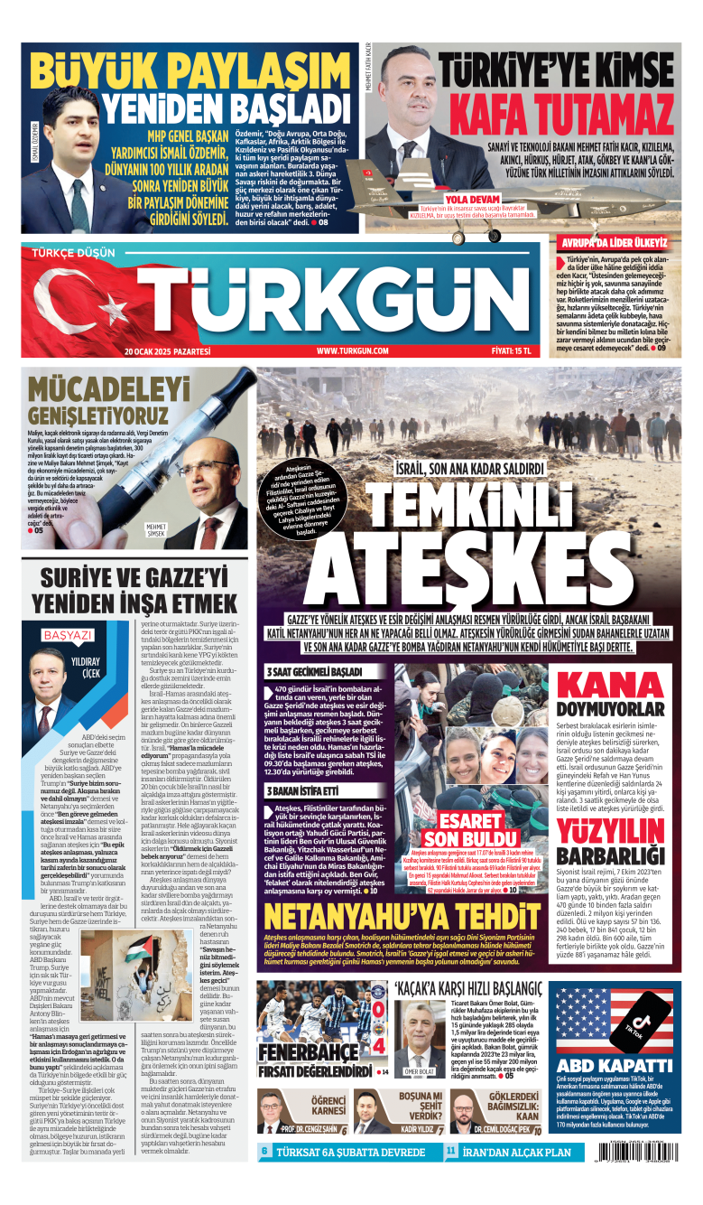 https://www.turkgun.com/Türkgün Gazetesi 20 Ocak 2025