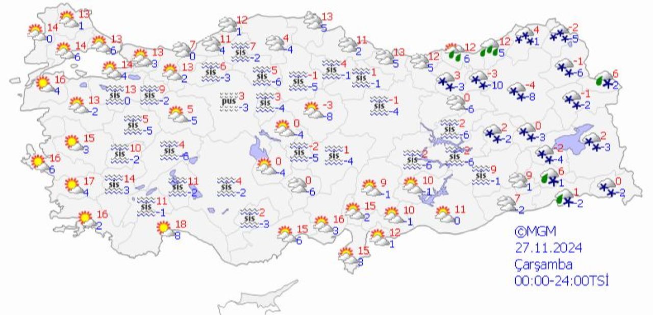 3 il için yoğun kar yağışı uyarısı 